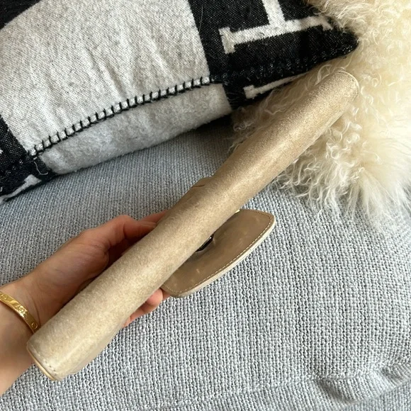 Giuseppe’s Zotti vintage beige green jeweled suede clutch - Picture 8 of 11